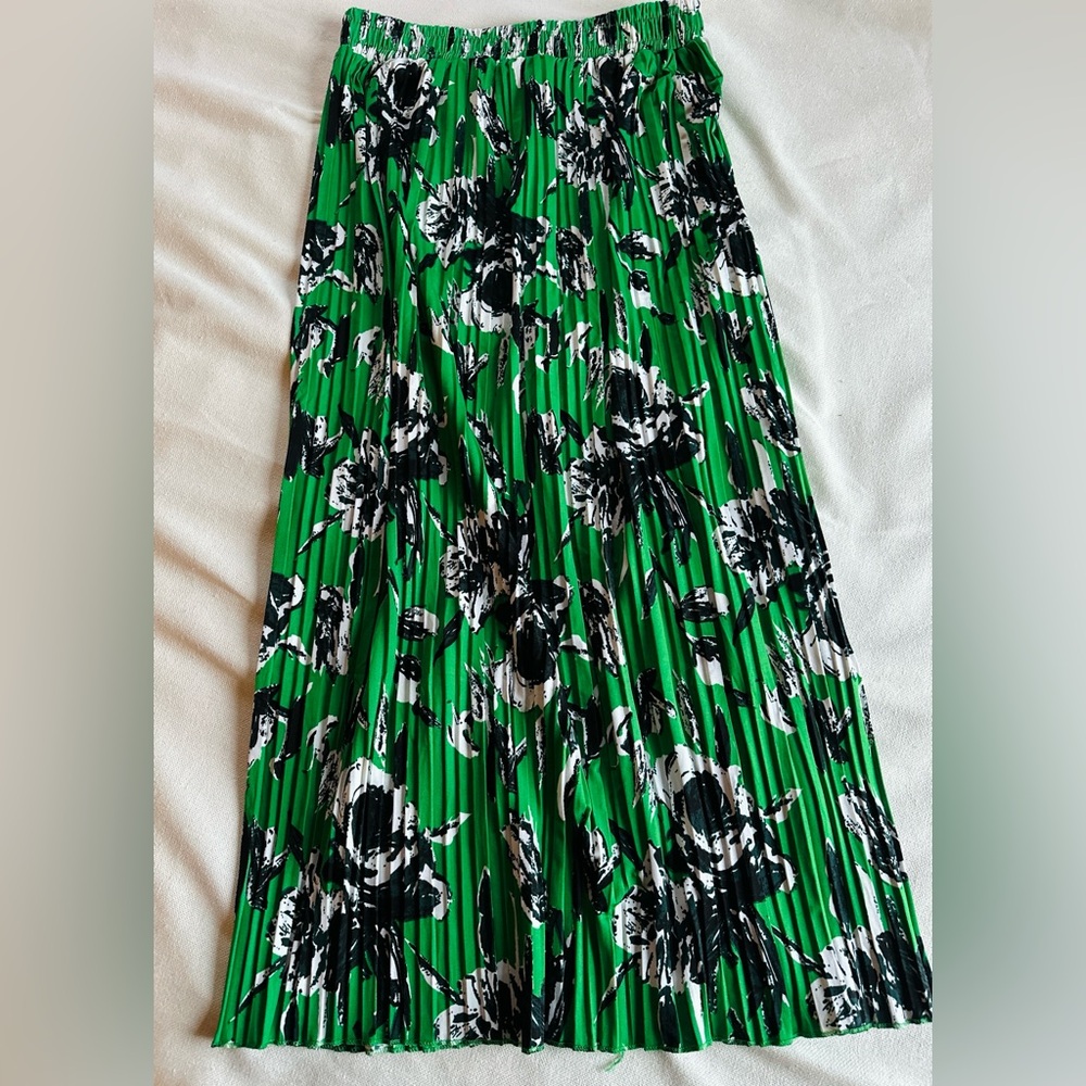 ANNA MORGAN Pleated Floral Midi Skirt | Women’s L